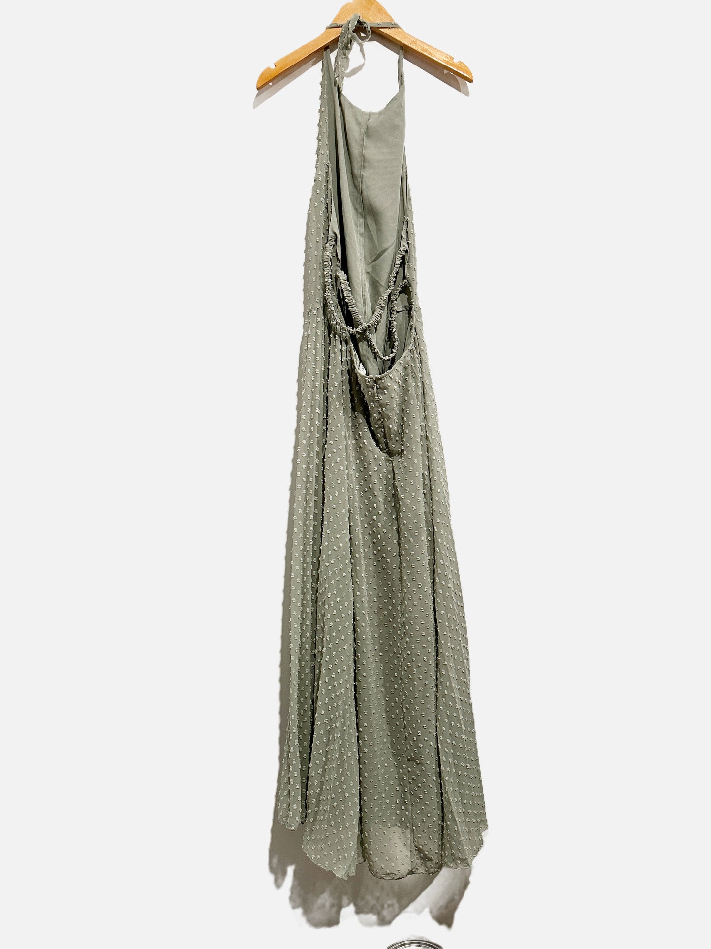 Asos NWT Green Swiss Dot Midi Dress - 8