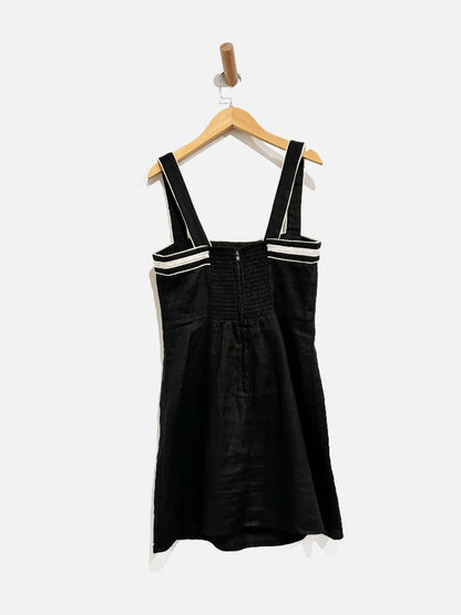 Reformation Elana Black Linen Mini Dress - 4