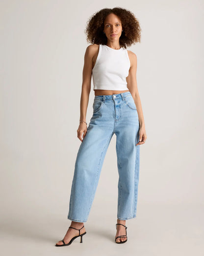 Quince Bella Stretch Barrel Jeans in Cool Blue - 29
