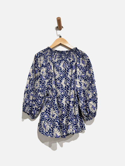 Free People Willow Blue and White Floral Blouse - XS