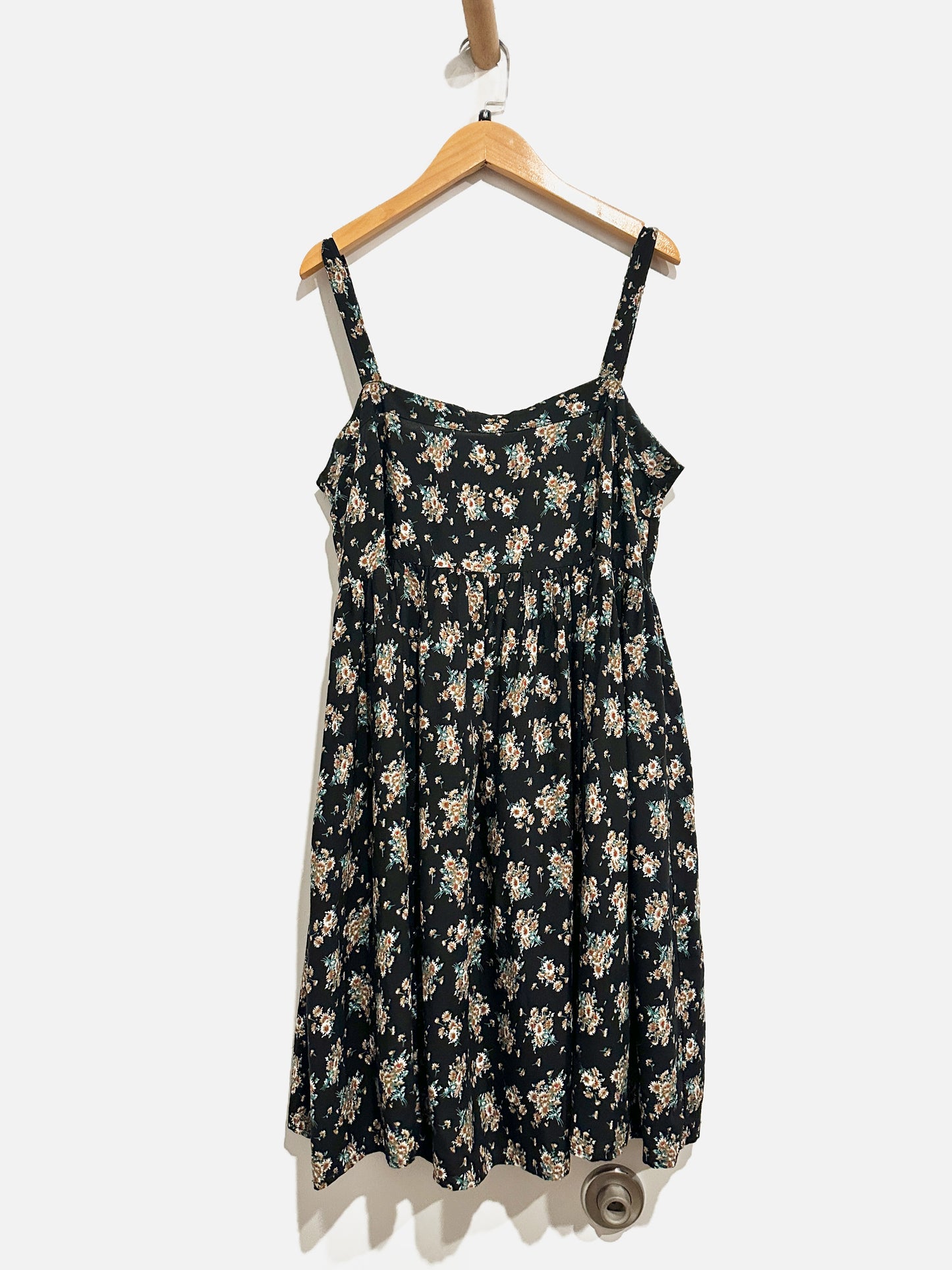 Natural Life Black Floral Mini Dress - Medium