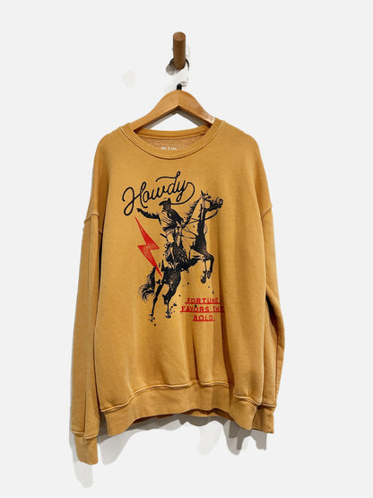 Like New! Mustard Howdy Cowboy Sweatshirt - Large