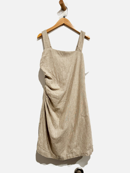 Abercrombie & Fitch Linen Blend Ruched Square-neck Mini Dress - Small