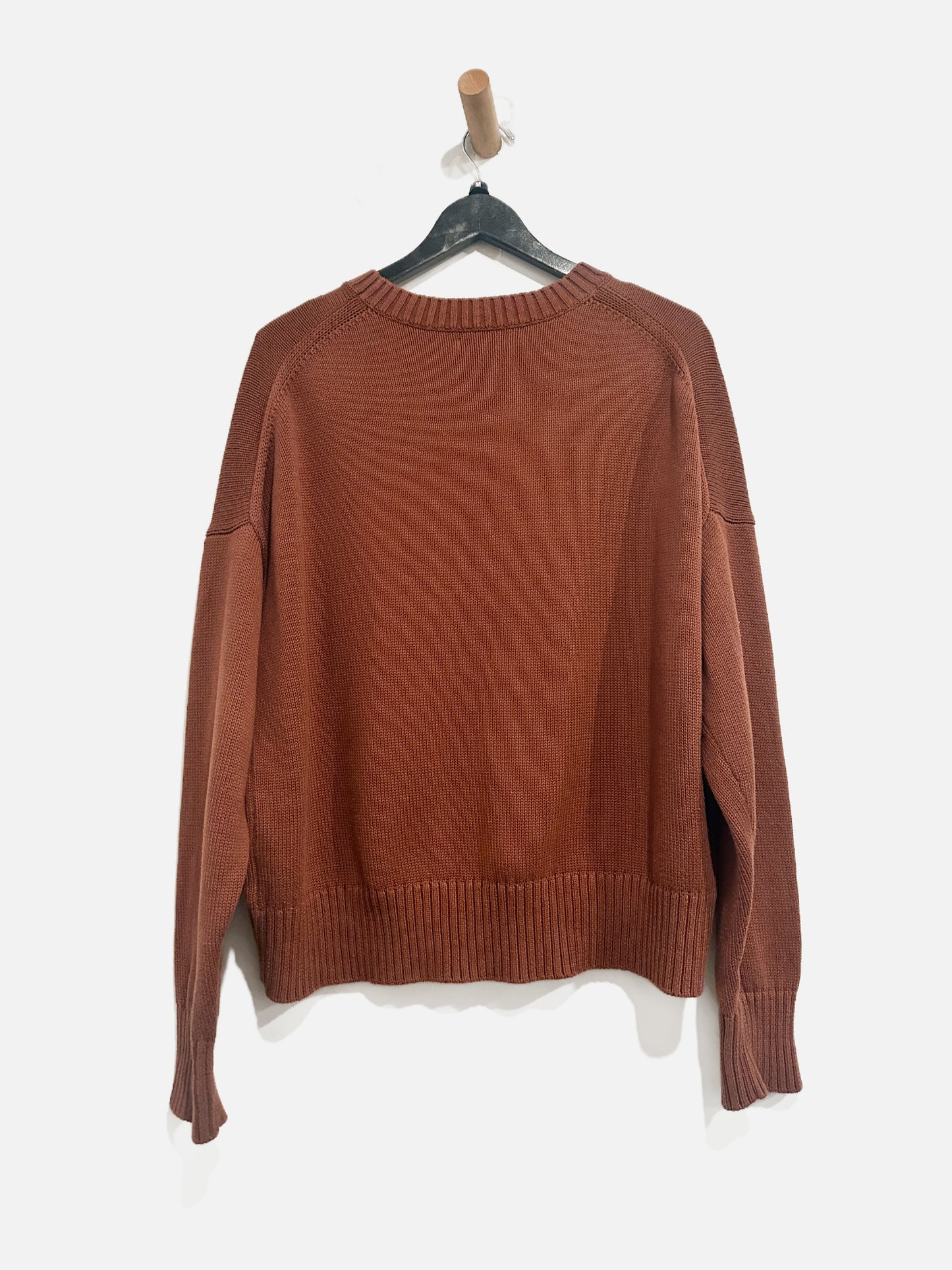 Quince Boyfriend Crew Sweater in Redwood Brown - Medium