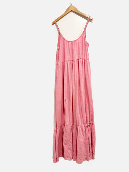 Z Supply Pink Ruffle Hem Maxi Dress - Small