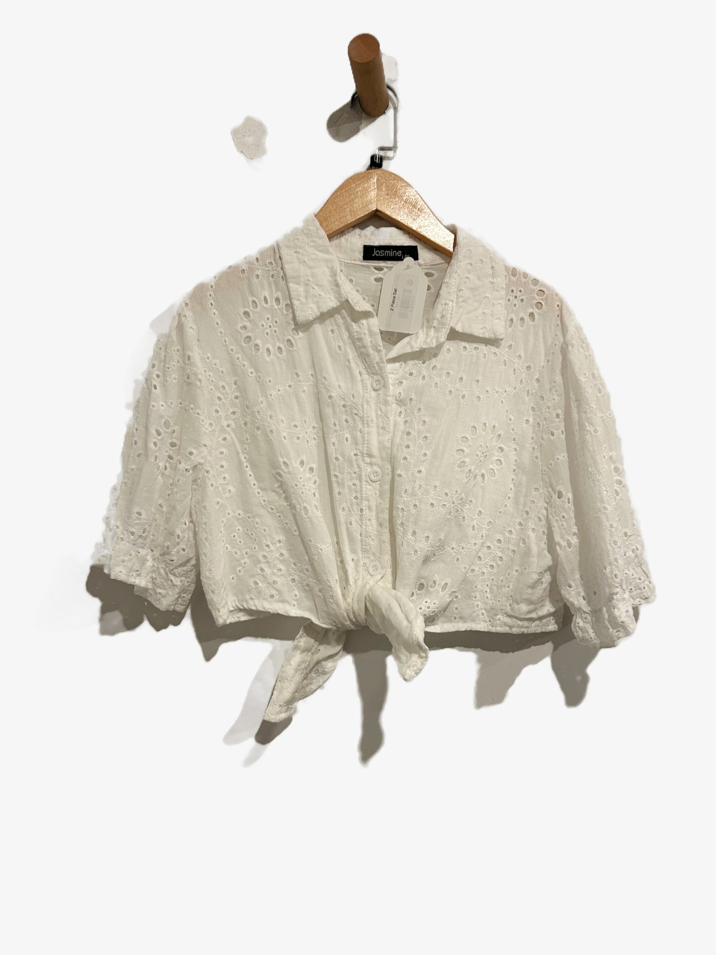 Jasmine White Eyelet Skirt Set - L/XL