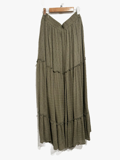 Bohme Green Swiss Dot Maxi Skirt and Top Set - Large