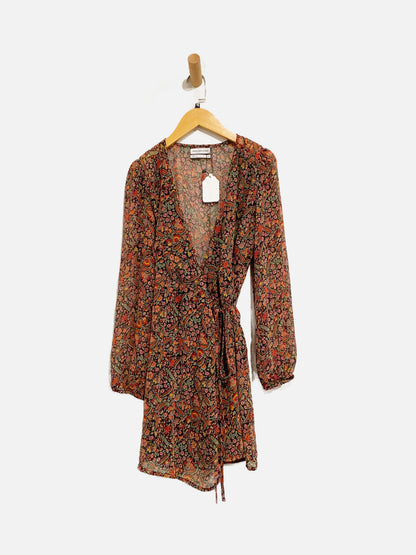 Urban Outfitters Floral LS Wrap Dress - XS
