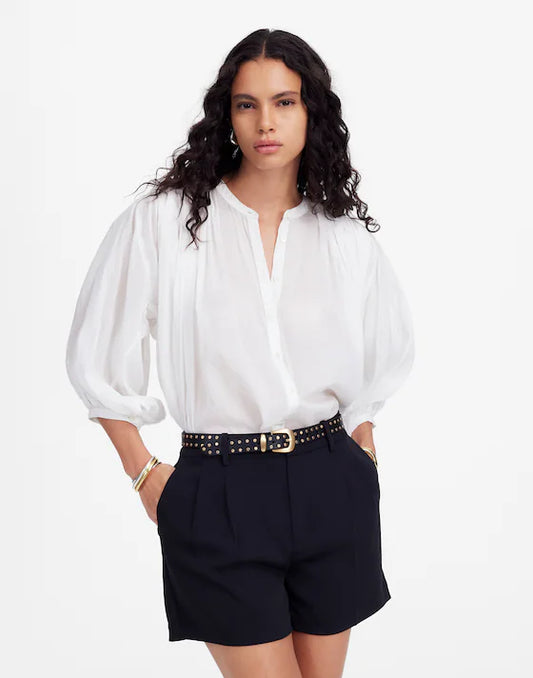 Madewell Black Easy Pleated Trouser Shorts - 00