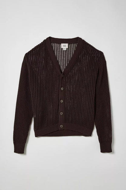 BDG Brown Knit Cardigan - Medium