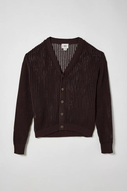 BDG Brown Knit Cardigan - Medium