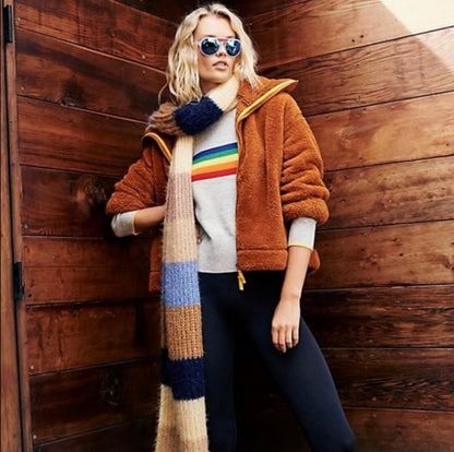 Free People Movement Brown Teddy Jacket - Medium