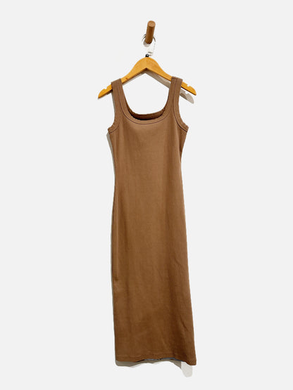 Madewell Brown Ribbed Midi Tank Dress - XS