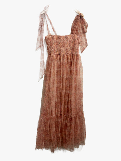 Vici Viah Pink Floral Midi Dress - Small