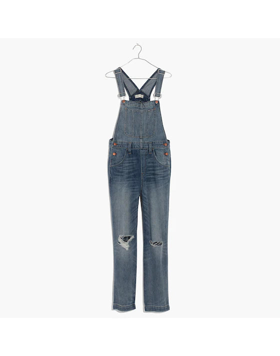 Madewell Straight-Leg Overalls in Bernard Wash - XS
