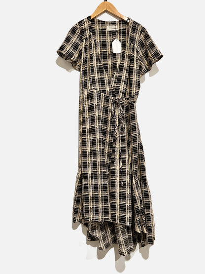Urban Outfitters Daphne Plaid Wrap Dress - Medium