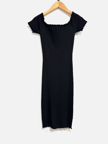 Lulus Growing Bolder Black Ribbed Off-the-Shoulder Bodycon Dress - Medium