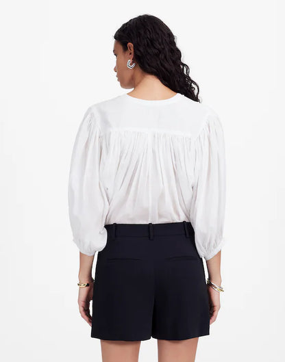 Madewell Black Easy Pleated Trouser Shorts - 00