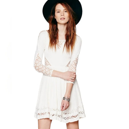 Free People To The Point Mini Dress in Cream - Small