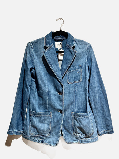 Hidden Rebel Denim Blazer in Medium Wash - XS