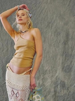 Free People Tan One Shoulder Tank - XS