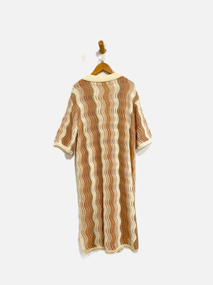 Heartloom Cream/Tan Sweater Mini Dress - Large