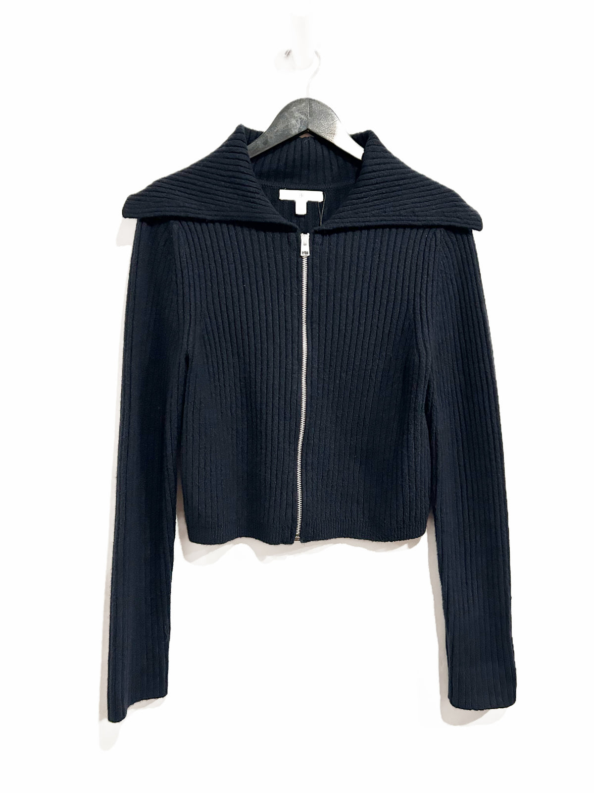 Banana Republic Navy Ribbed Bomber Sweater with Cashmere - Large