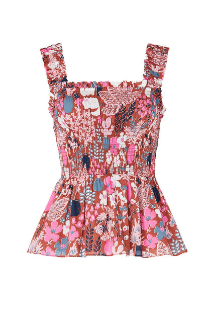 Kate Spade Maroon Floral Tank Top - Medium