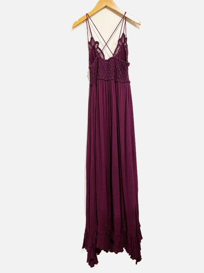 Free People Adella Lace Maxi Dress in Purple - XS