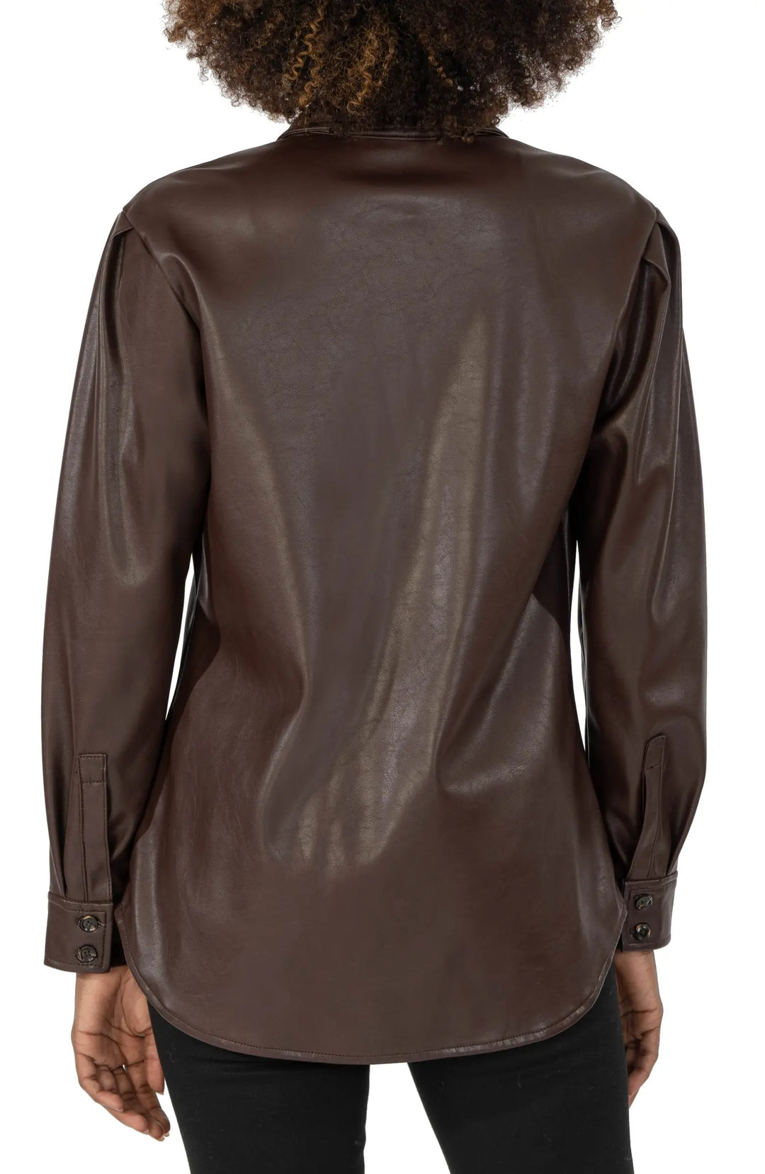Kut Henrietta Chocolate Vegan Leather Shacket - XS