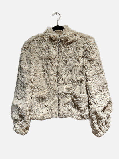 Chaser Faux Fur Sequin Puff Sleeve Jacket - XS