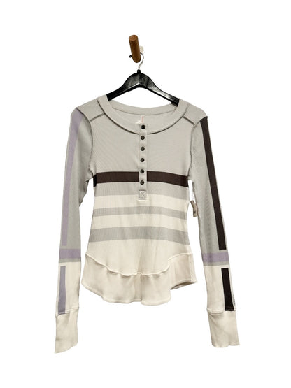 FP Movement NWT Rally Printed Layer Henley in Ski Stripe Stardust - Large