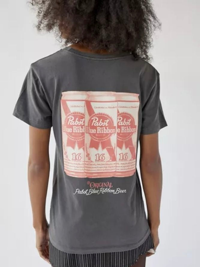 Pabst Blue Ribbon Gray Graphic Tee - Small