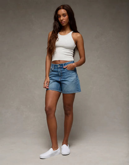 American Eagle Relaxed Denim Short in Easy Breezy Blue - 6