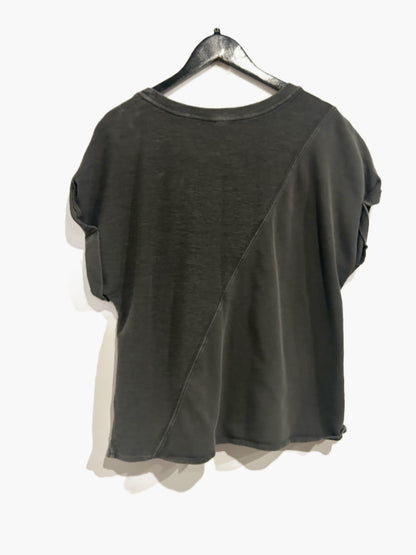 Anthropologie Pilcro Gray Short Sleeve Top - Large