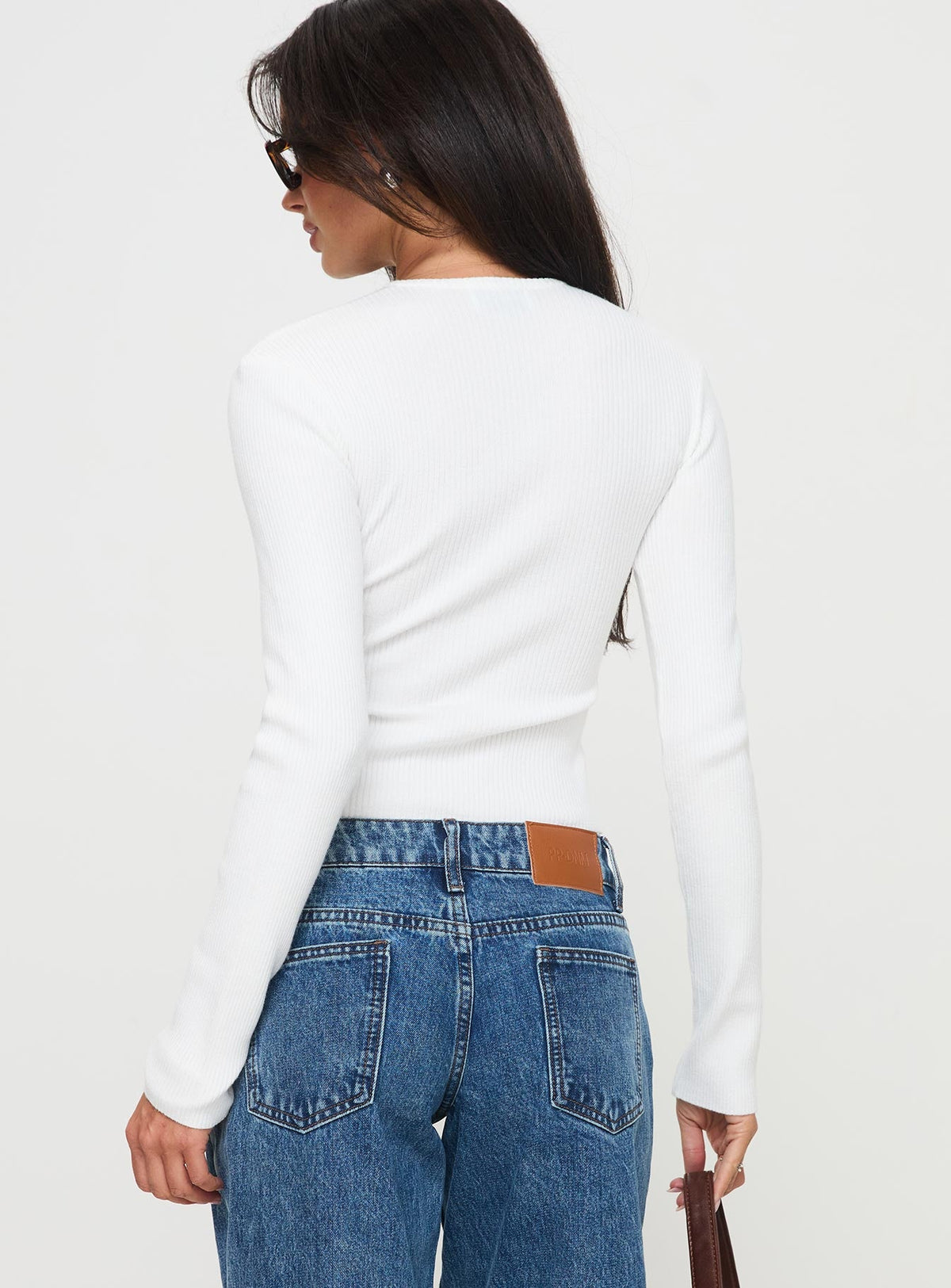 Princess Polly Suzu Long Sleeve Knit Top in White - 6