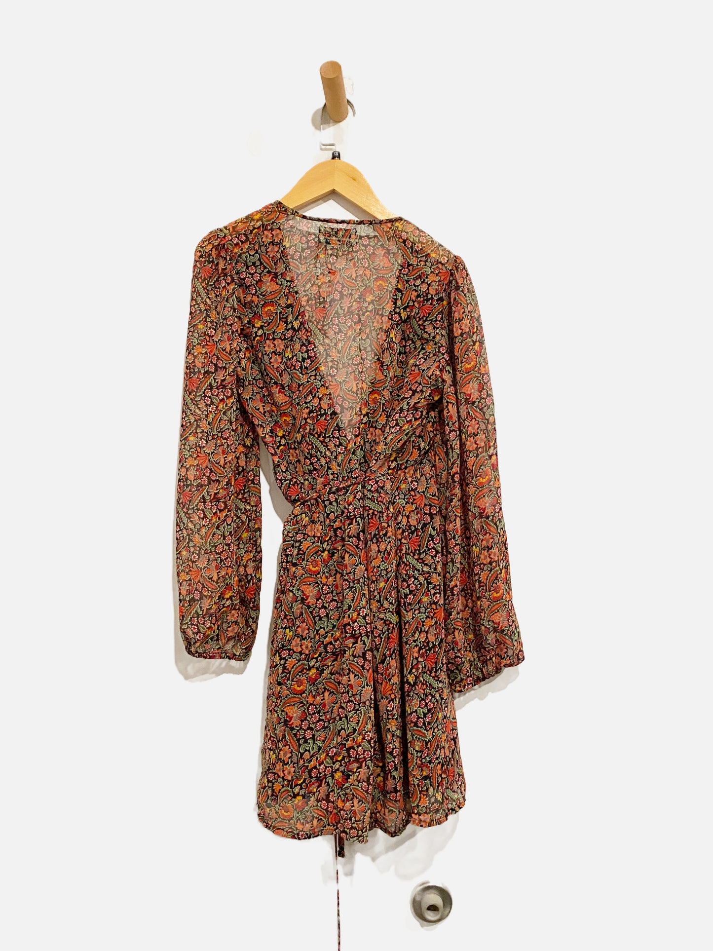 Urban Outfitters Floral LS Wrap Dress - XS