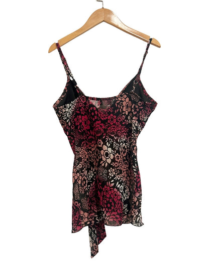 Vintage Y2K Ally B. Pink Floral Print Tank Top - Medium