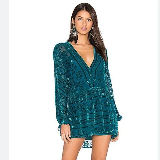 For Love & Lemons J'adore Dress in Emerald Size XS