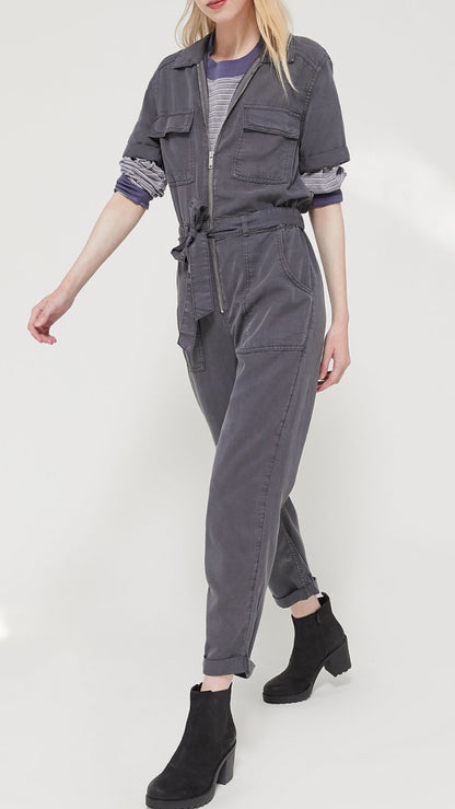 BDG Grey Zip Up Jumpsuit - Small