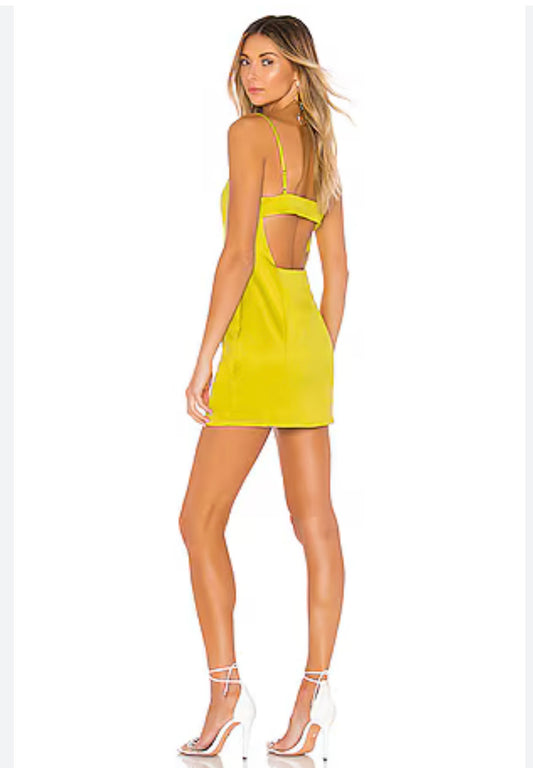 Superdown Sarah Mini Dress in Chartreuse - XS