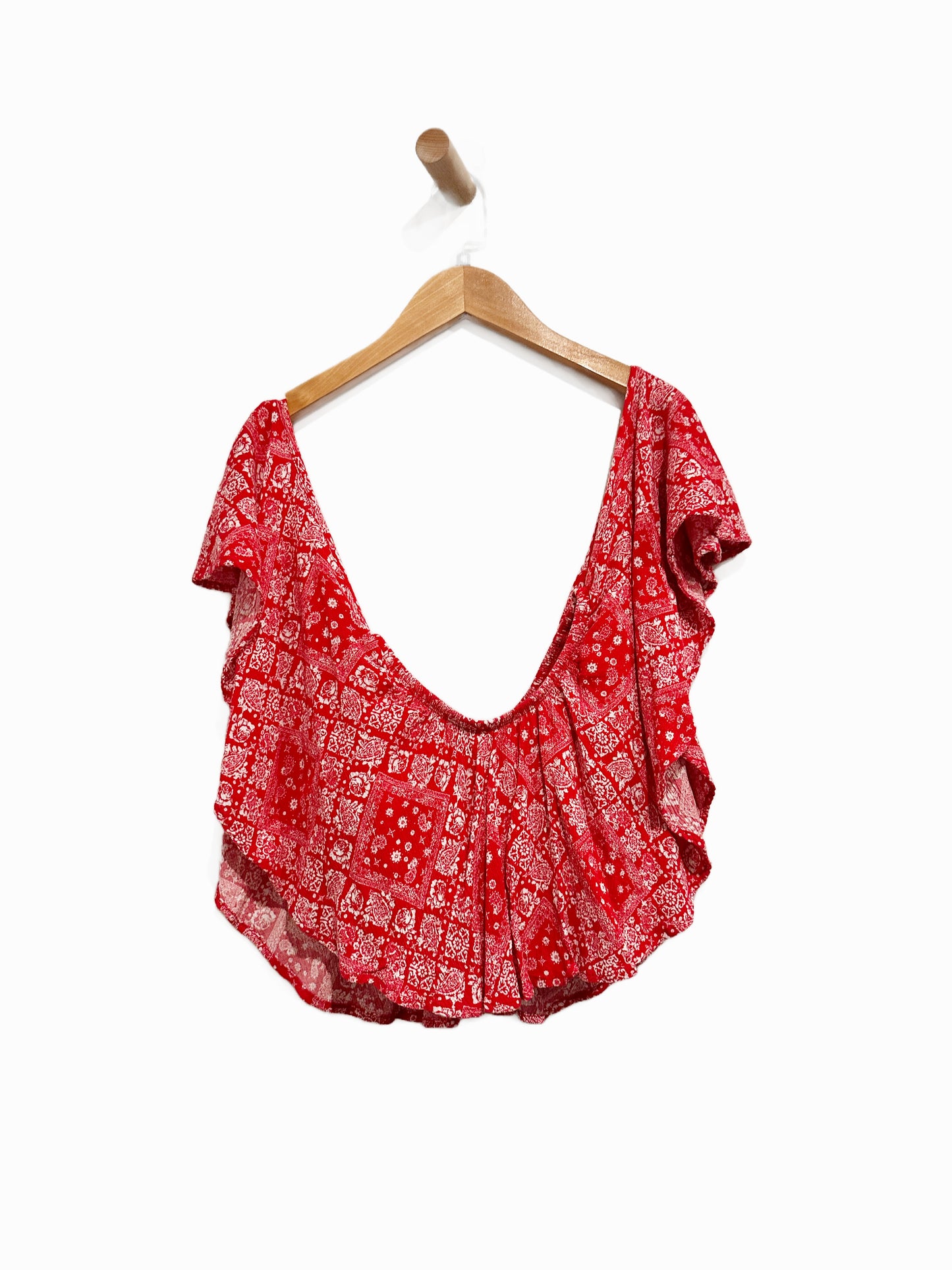 Vintage Havanna Red Floral OTS Top