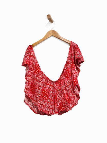 Vintage Havanna Red Floral OTS Top