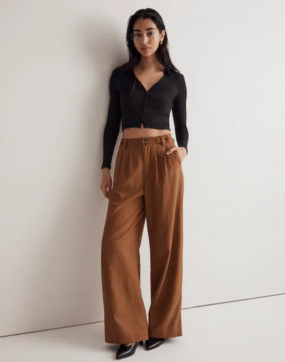 Madewell Brown Wide Leg Pants - 4