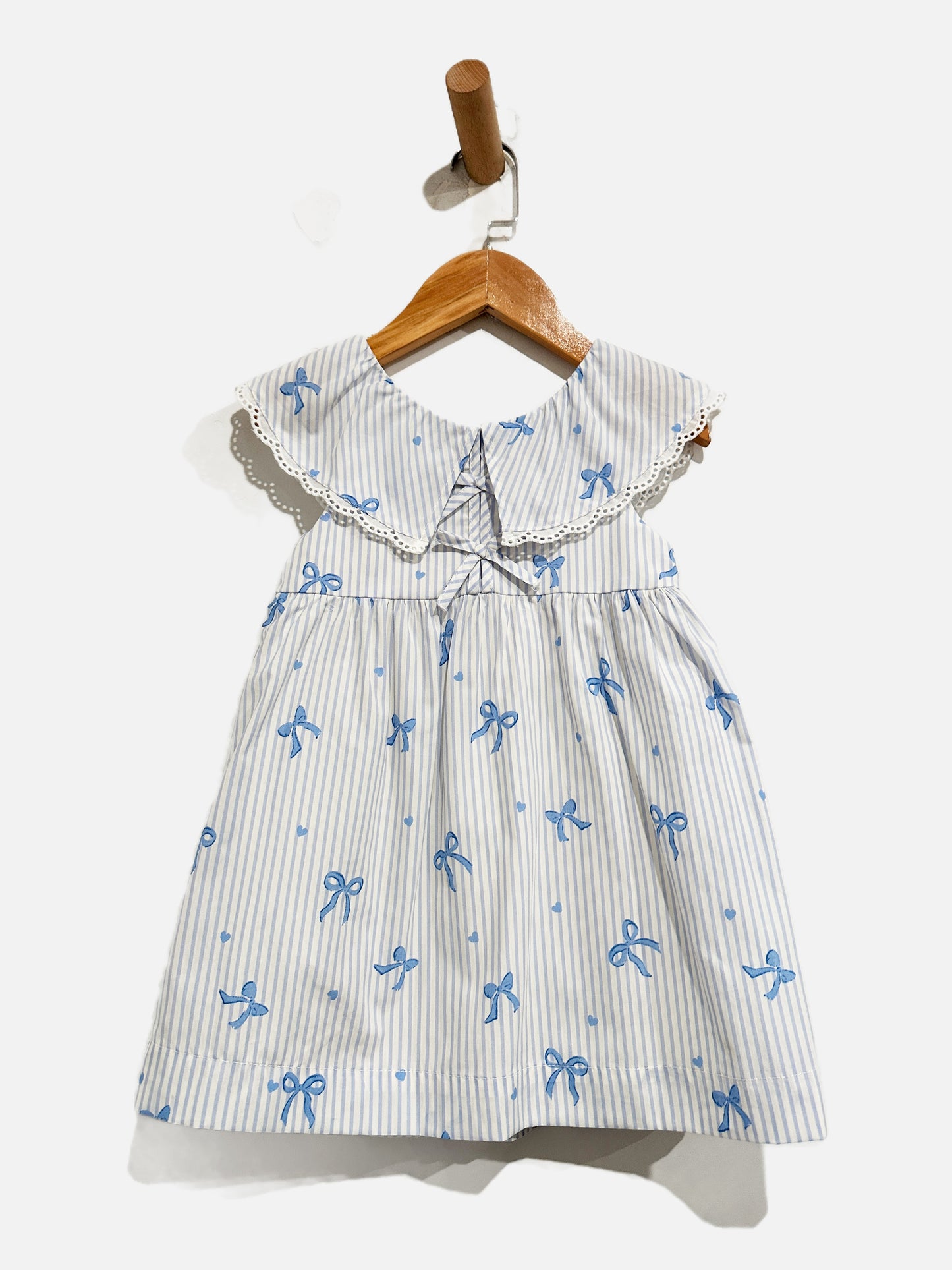 Zara Blue Bow Stripe Dress - 3T