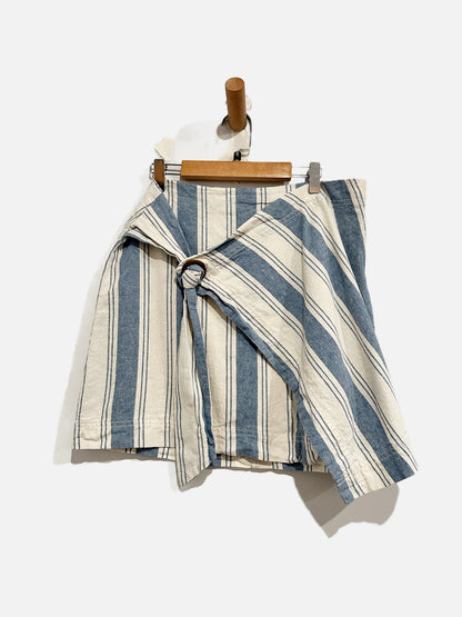 Free People Blue and White Stripe Linen Skirt - 10