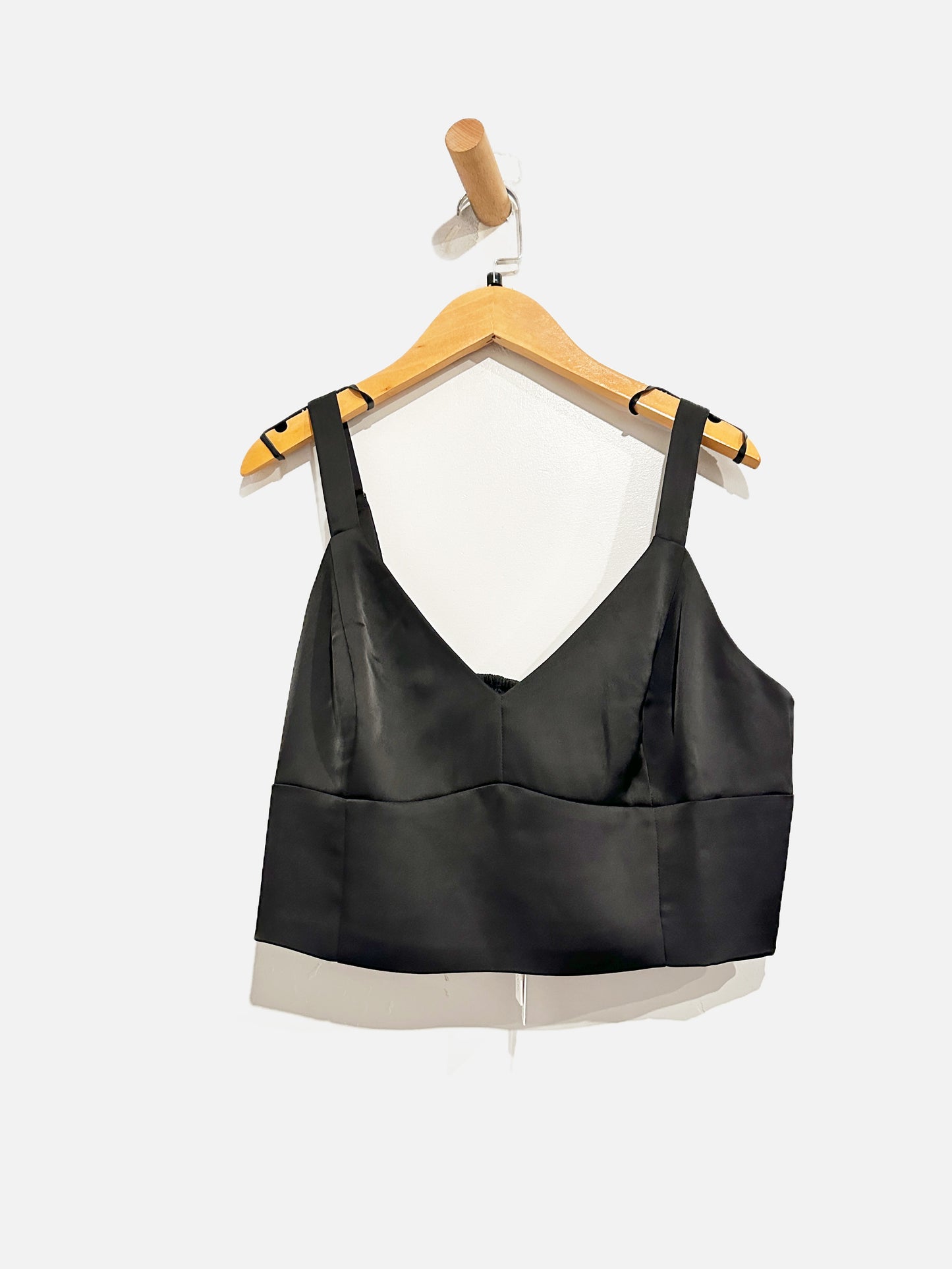 NWT Gentle Fawn Gentle Fawn Gemma Black Satin Cropped Cami - Large
