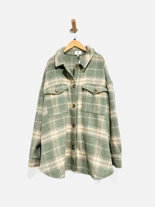 BP Green Plaid Shacket - 1X