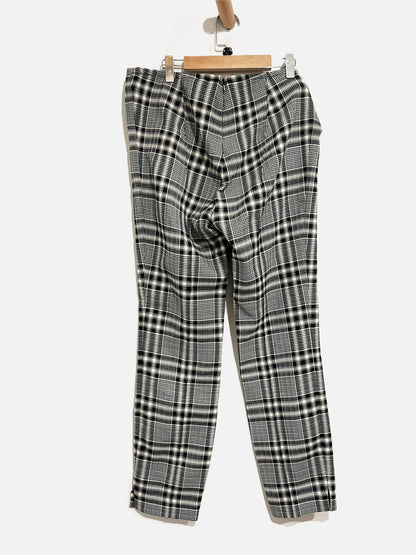 Veronica Beard Black and White Plaid Pants - 12