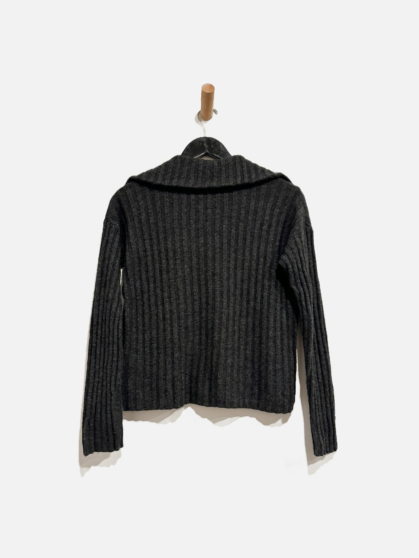 Madewell Dark Grey Collared Cardigan - XXS